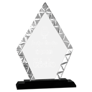 Diamond Accent Glass Award on Black Base
