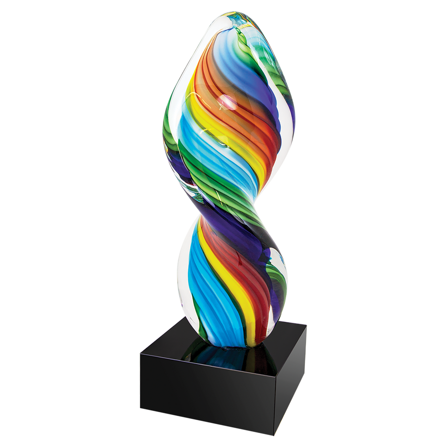 Rainbow Twist Art Glass Corporate Award