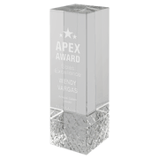 Crystal Rectangle with Jewel Base - Corporate Award