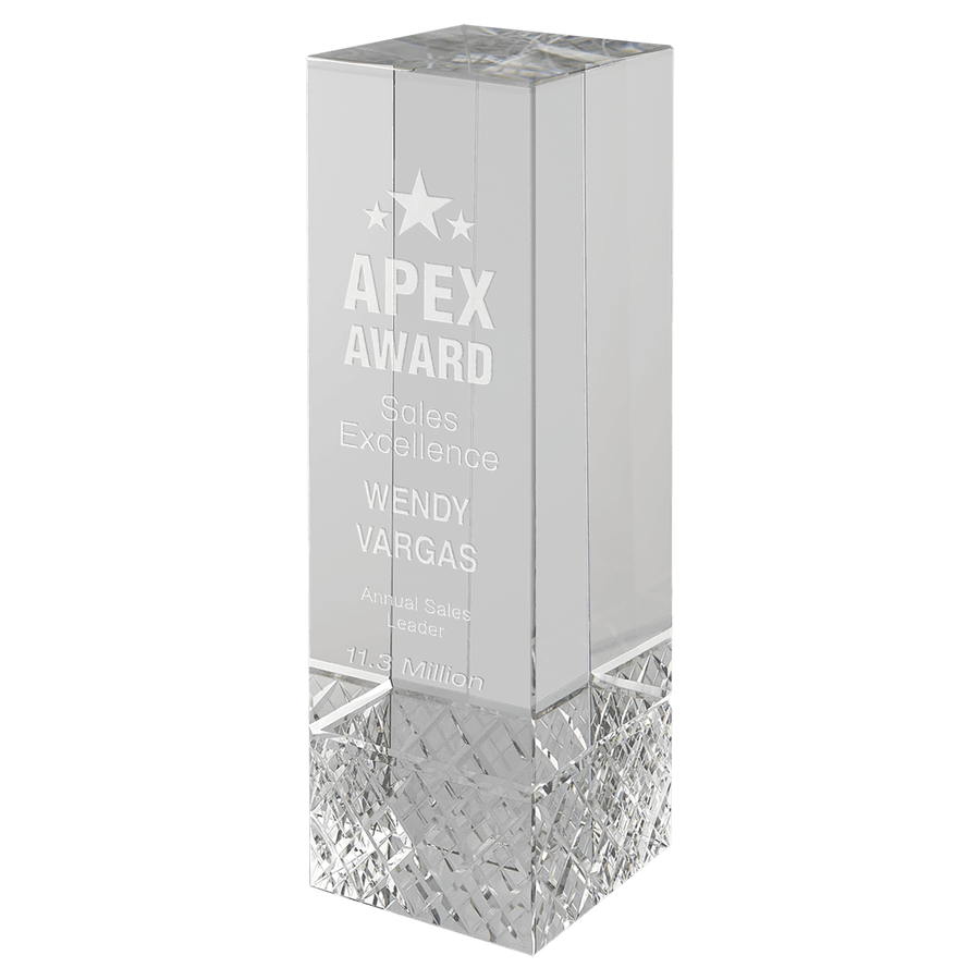 Crystal Rectangle with Jewel Base - Corporate Award