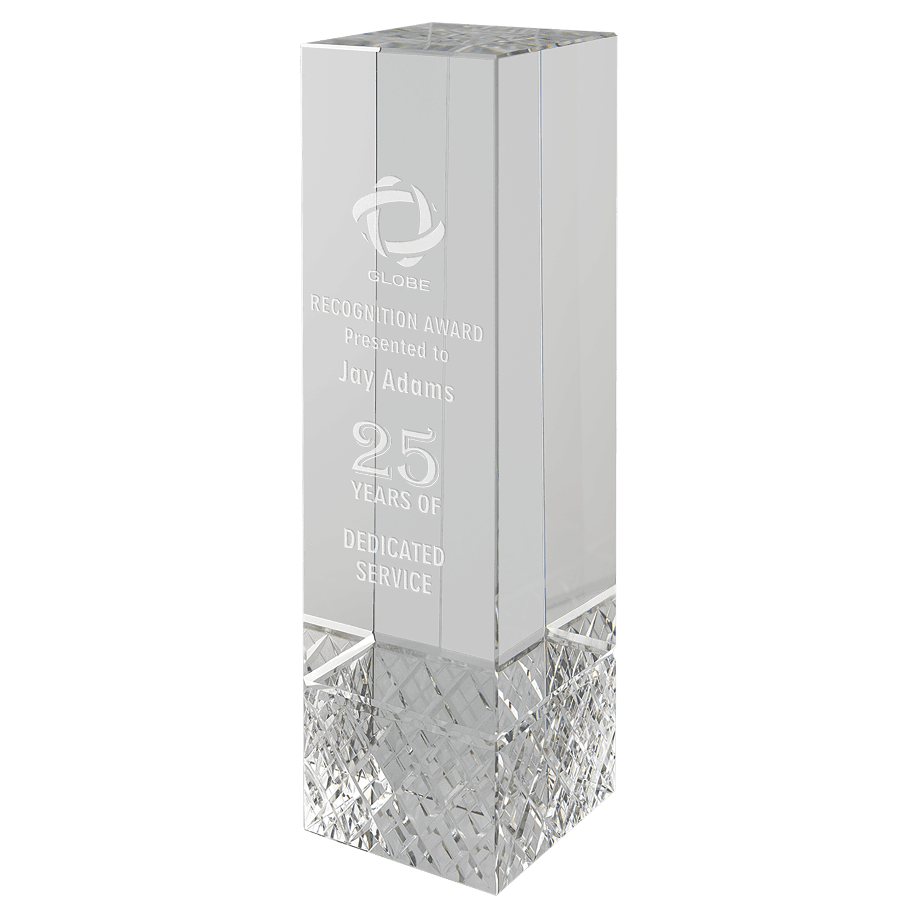 Crystal Rectangle Award with Jewel Base
