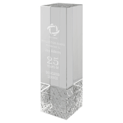 Crystal Rectangle Award with Jewel Base
