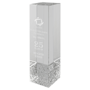 Crystal Rectangle with Jewel Base - Corporate Award