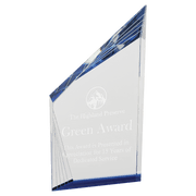 Crystal Beveled Peak Corporate Award in Black or Blue