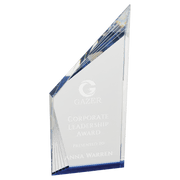 Crystal Beveled Peak Corporate Award in Black or Blue
