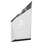 Crystal Beveled Peak Corporate Award in Black or Blue