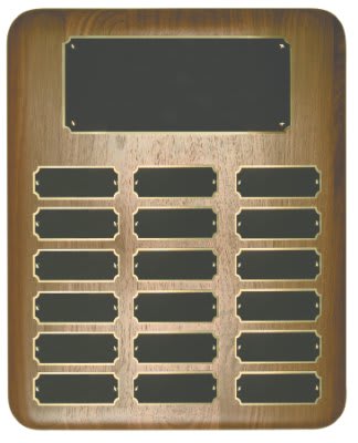 Genuine Walnut Elliptical Edge Completed Perpetual Plaque