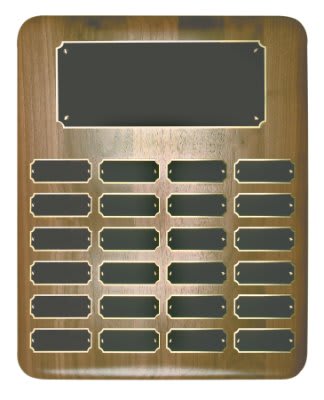 Genuine Walnut Elliptical Edge Completed Perpetual Plaque