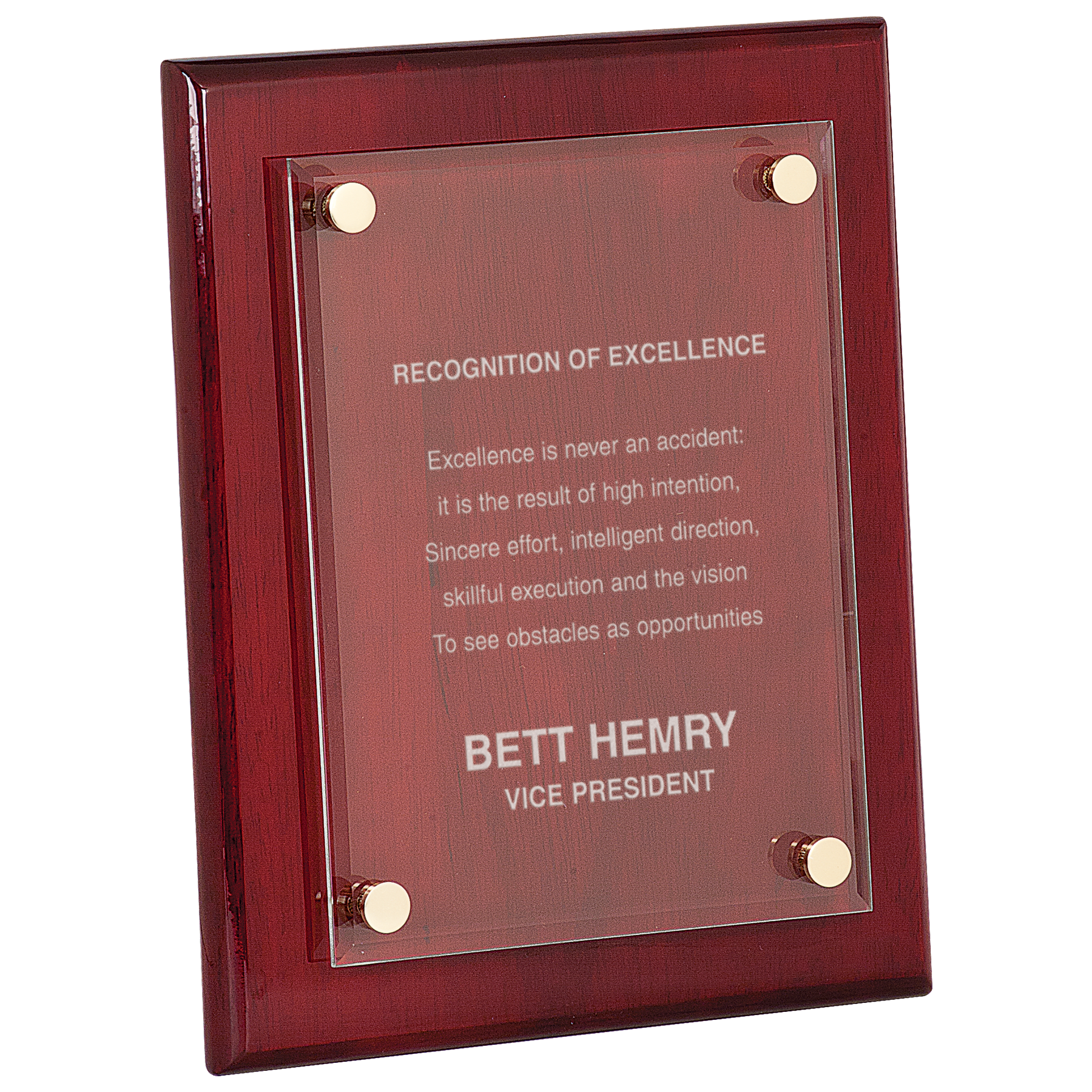 Piano Finish Floating Acrylic Plaque Corporate Award