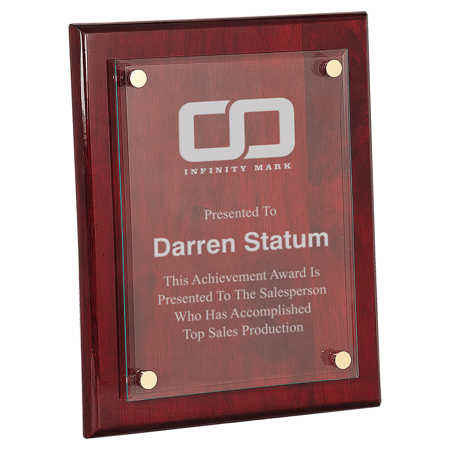 Piano Finish Floating Glass Plaque