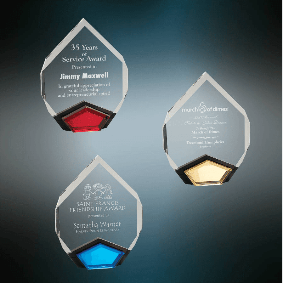 Maquis Acrylic Corporate Award in Blue, Red or Gold